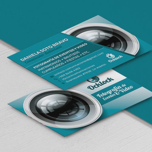 Diseño de tarjetas de presentación fotografo camara